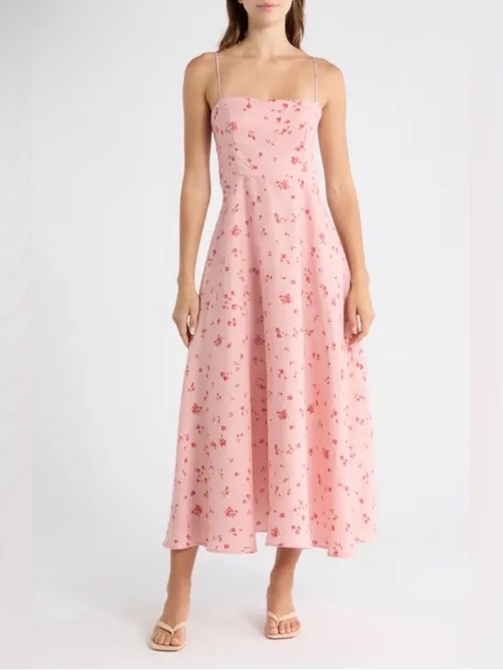 Reformation Pink Floral Maxi Slip Dress